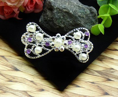 韩国人气款 超美闪亮珍珠亮钻合金压夹发夹边夹