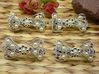 韩国人气款 超美闪亮珍珠亮钻合金压夹发夹边夹