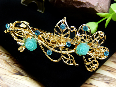 水钻镂空复古蝴蝶结发夹横夹顶夹韩国马尾夹	水钻镶钻 永久闪耀