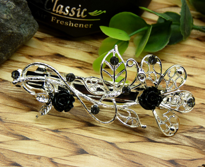 水钻镂空复古蝴蝶结发夹横夹顶夹韩国马尾夹	