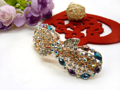 韩版仿水晶发饰横夹弹簧-弹簧夹8号  韩国正品 永久闪耀 合金保色