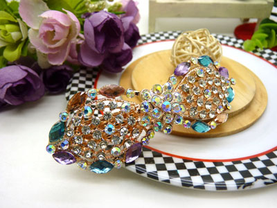 韩版仿水晶发饰横夹弹簧-弹簧夹8号	 韩国正品 永久闪耀合金保色