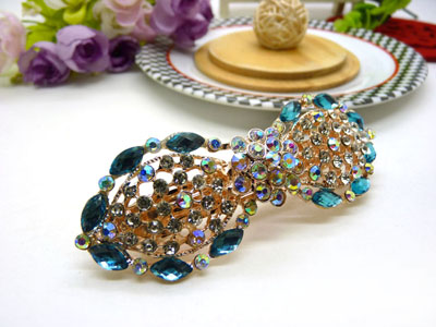 韩版仿水晶发饰横夹弹簧-弹簧夹8号	韩国正品 永久闪耀 合金保色