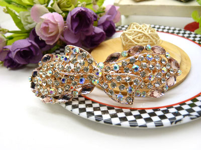 韩版仿水晶发饰横夹弹簧-弹簧夹8号  韩国正品 永久闪耀 合金保色