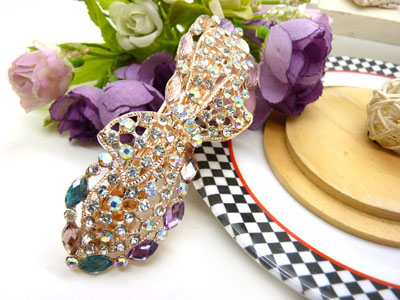 韩版仿水晶发饰横夹弹簧-弹簧夹8号  韩国正品 永久闪耀 合金保色