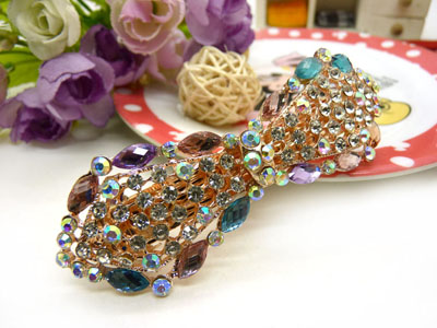 韩版仿水晶发饰横夹弹簧-弹簧夹8号	韩国正品 永久闪耀 合金保色