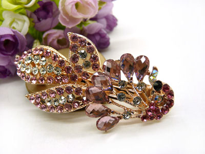 水晶发夹顶夹镶钻头饰品 水钻弹簧夹盘发卡 马尾夹-23号-16号  水钻镶钻 