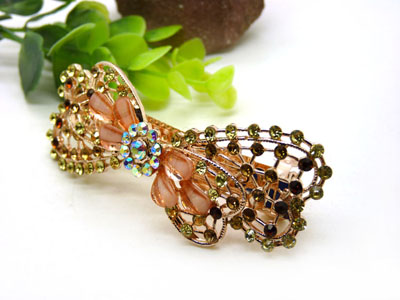 韩国正品  永久闪耀琉璃水钻盘发发卡 横夹 弹簧夹-24号-10号