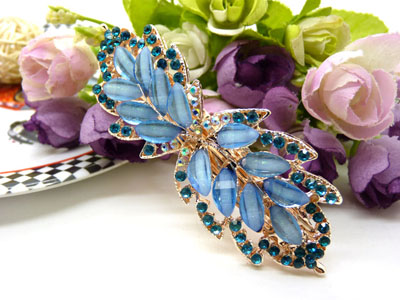 韩国正品 永久闪耀 琉璃水钻盘发发卡 横夹 弹簧夹-24号-10号	