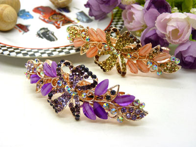 韩国正品  永久闪耀  琉璃水钻盘发发卡 横夹 弹簧夹-24号-10号	