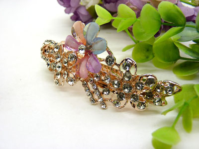 韩国正品  永久闪耀 琉璃水钻盘发发卡 横夹 弹簧夹-24号-10号