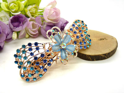 韩国正品 永久闪耀 琉璃水钻盘发发卡 横夹 弹簧夹-24号-10号	