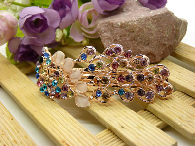 韩国正品 永久闪耀琉璃水钻盘发发卡 横夹 弹簧夹-24号-10号	