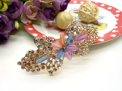 韩国正品  永久闪耀 琉璃水钻盘发发卡 横夹 弹簧夹-24号-10号