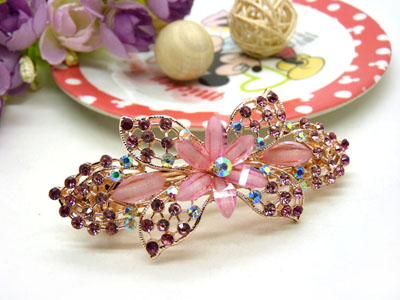 韩国正品  永久闪耀琉璃水钻盘发发卡 横夹 弹簧夹-24号-10号