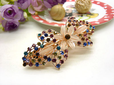 韩国正品  永久闪耀  琉璃水钻盘发发卡 横夹 弹簧夹-24号-10号	