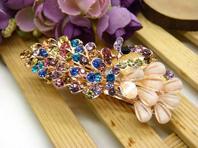 韩国正品 永久闪耀  琉璃水钻盘发发卡 横夹 弹簧夹-24号-10号