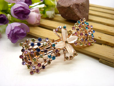 韩国正品 永久闪耀 琉璃水钻盘发发卡 横夹 弹簧夹-24号-10号