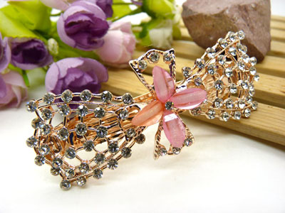 韩国正品  永久闪耀 琉璃水钻盘发发卡 横夹 弹簧夹-24号-10号