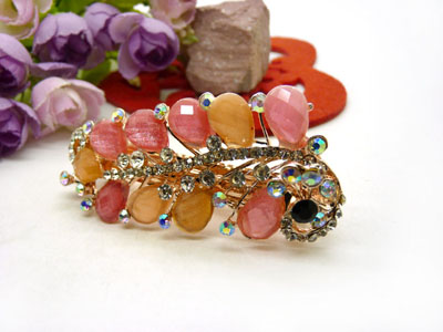 韩国正品 永久闪耀 合金保色水钻盘发发卡 横夹 弹簧夹-10号