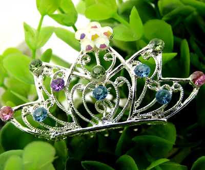 永久保色新娘饰品小钻合金韩式彩钻皇冠	