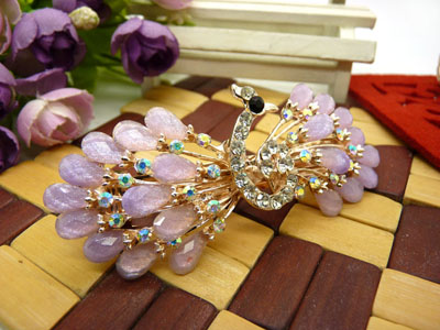  韩国正品  合金保色 琉璃水钻盘发发卡 横夹 弹簧夹-10号