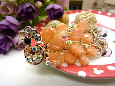 韩国正品 永久闪耀 合金保色 琉璃水钻盘发发卡 横夹 弹簧夹-10号	