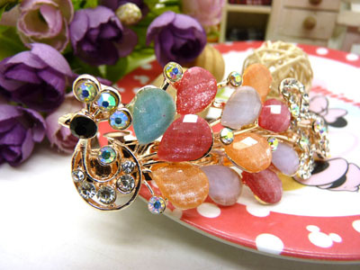 韩国正品 永久闪耀 合金保色 琉璃水钻盘发发卡 横夹 弹簧夹-10号