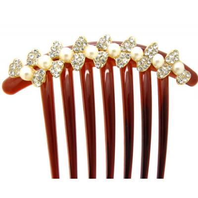 ★★★特价★★★日韩插梳珍珠闪亮盘发梳 插梳 盘发 发饰
