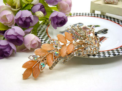 韩国正品 永久闪耀合金保色 琉璃水钻盘发发卡 横夹 弹簧夹-10号