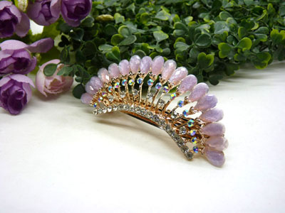 韩国正品  永久闪耀 合金保色  琉璃水钻盘发发卡 横夹 弹簧夹-10号