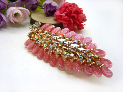 韩国正品 永久闪耀 琉璃水钻盘发发卡 横夹 弹簧夹-10号