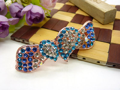 韩国水晶饰品盘发必备头饰发饰 横夹弹簧夹顶夹百搭发卡发夹-12号   永久闪耀  合金保色