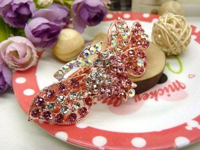 韩国水晶饰品盘发必备头饰发饰 横夹弹簧夹顶夹百搭发卡发夹-12号    永久闪耀 合金保色 