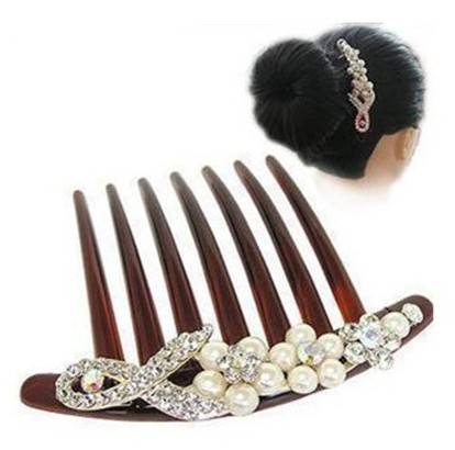 ★★★特价★★★日韩插梳 珍珠 闪亮盘发梳 插梳 盘发 发饰