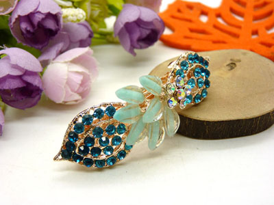 合金大号横夹 弹簧夹一字夹 花朵马尾盘发卡子发夹-25号-13号