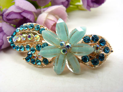 合金大号横夹 弹簧夹一字夹 花朵马尾盘发卡子发夹-25号-13号