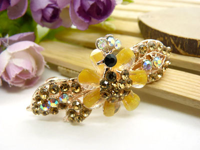 合金大号横夹 弹簧夹一字夹 花朵马尾盘发卡子发夹-25号-13号	