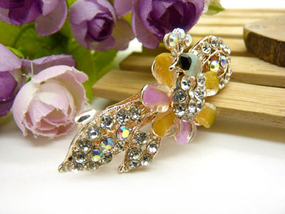 水钻合金大号横夹 弹簧夹一字夹 花朵马尾盘发卡子发夹-25号-13号	