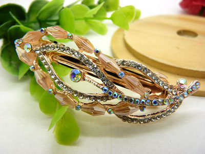 韩版发饰 树叶水钻盘发发卡 横夹 弹簧夹-25号-6号	