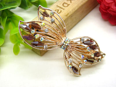 韩版发饰 树叶水钻盘发发卡 横夹 弹簧夹-25号-6号	