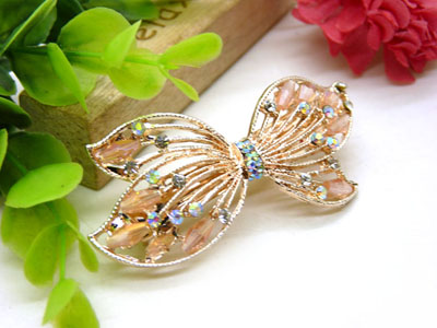 韩版发饰树叶水钻盘发发卡 横夹 弹簧夹-25号-6号	