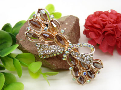 韩版发饰 树叶水钻盘发发卡 横夹 弹簧夹-25号-6号