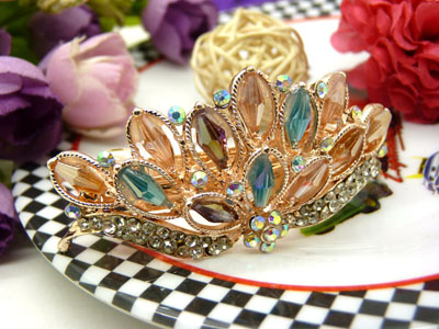 韩版发饰 树叶水钻盘发发卡 横夹 弹簧夹-25号-6号	