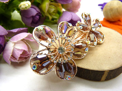 韩版发饰 琉璃顶夹树叶水钻盘发发卡 横夹 弹簧夹-25号-6号