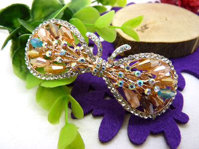 韩版发饰 琉璃顶夹树叶水钻盘发发卡 横夹 弹簧夹-25号-6号