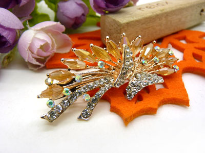 韩版发饰 琉璃顶夹 树叶水钻盘发发卡 横夹 弹簧夹-25号-6号