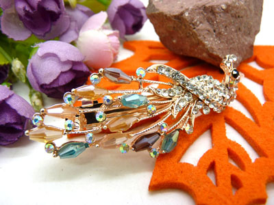 韩版发饰 琉璃顶夹树叶水钻盘发发卡 横夹 弹簧夹-25号-6号