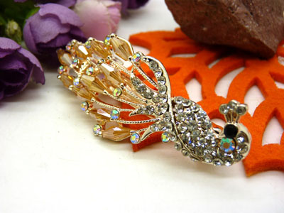 韩版发饰 琉璃顶夹 树叶水钻盘发发卡 横夹 弹簧夹-25号-6号