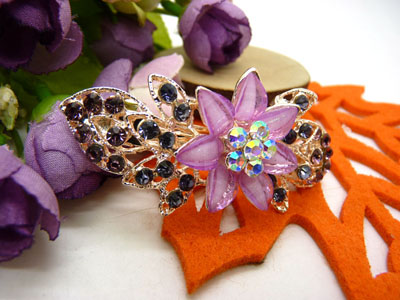 韩版发饰 顶夹 蝴蝶结水钻盘发发卡 横夹 弹簧夹-5号	永久闪耀 